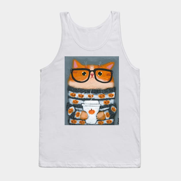 Sweater Weather Kitty Tank Top by KilkennyCat Art